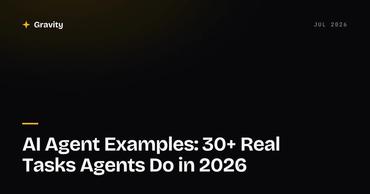 AI agent examples grouped by job area with the outcome each one delivers