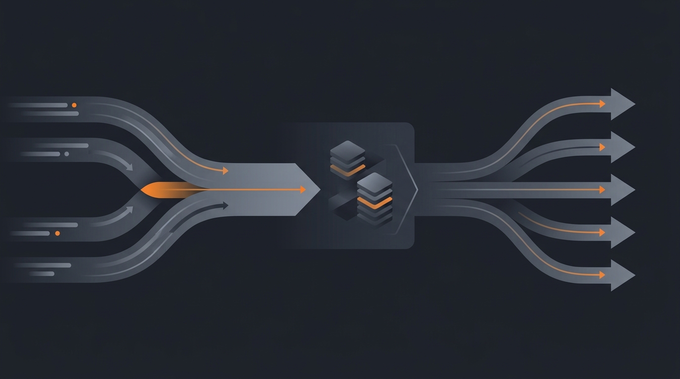 A throughput dashboard showing an AI agent's tasks-per-minute rising as concurrency increases until a downstream rate limit becomes the bottleneck