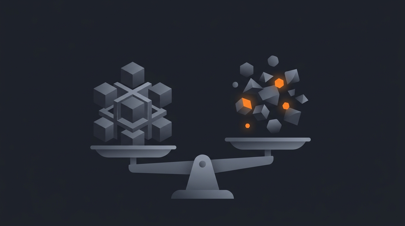 A diagram contrasting a developer coding a multi-agent system against an operator running one finished expert-built agent