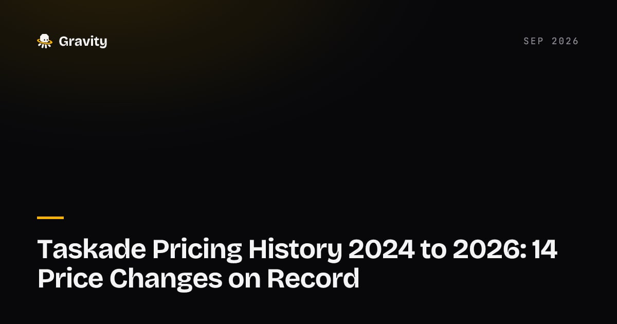 Cover card: Taskade pricing history